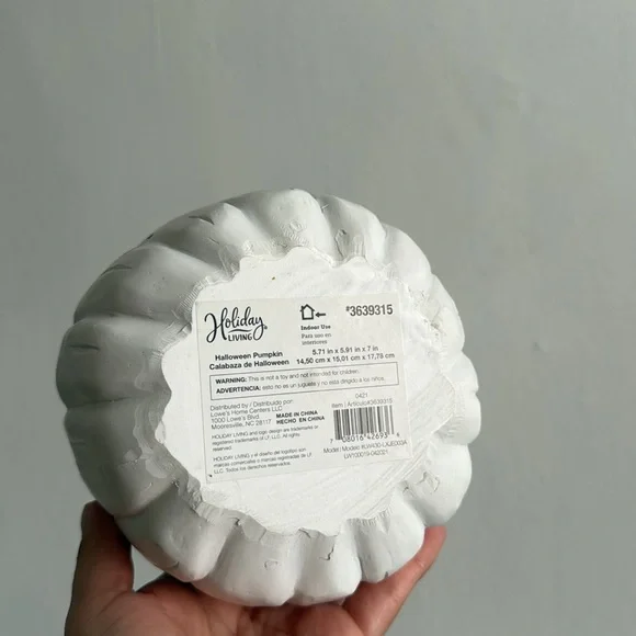 White Halloween Pumpkin Decor - Picture 4 of 4